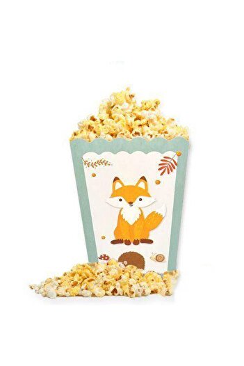 Parti Dükkanım Forest Themed Corn Box 8 Pieces