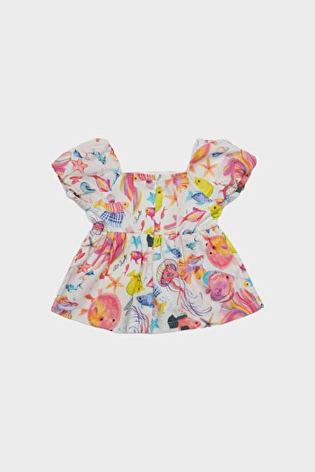 Layette Bg Store Kız Bebek Desenli Elbise 23ss0lt7904