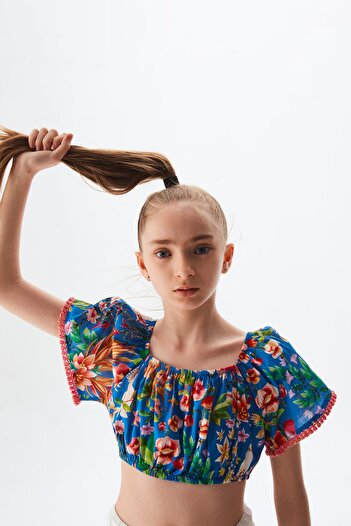 SWATSKY Bg Store Kız Çocuk Desenli Crop Top 23ss2sw6617