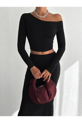 hazelin Black One Shoulder Draped Fabric - Hzl25W-Fry 122511