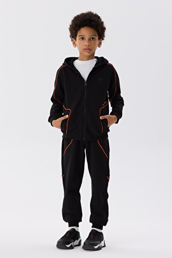 Nebbati Bg Store Boy's Black Tracksuit Top