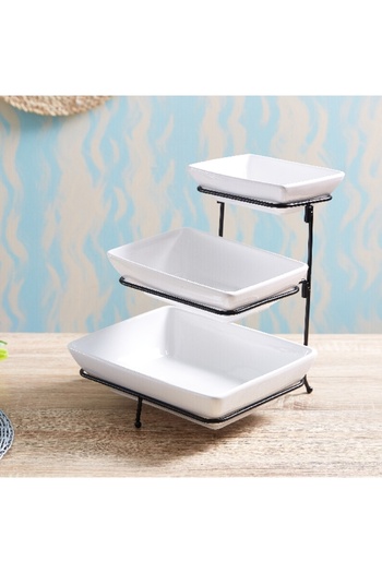 Home Box Nova 3-Tier Rectangular Serving Set