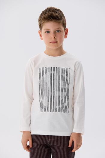 Nebbati BG Store Boy's Ecru T-Shirt
