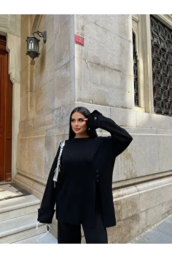 Pulli Collection Λεπτομερές πλεκτό με κουμπιά Σετ δύο τεμαχίων PLL-625