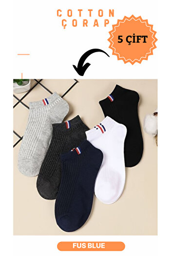 FUS BLUE 5 Pairs Men's Booties Socks Set