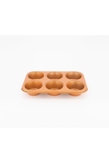 ELLE 6 Muffin Pan, Brown