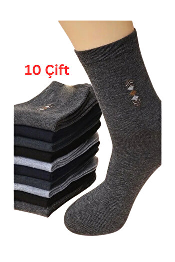 socksbox 10 Lu Erkek 4 Mevsim Pamuklu Karışık Renler Çorap