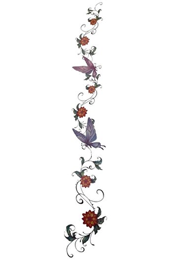 TAKIŞTIR Geçici Kelebek Figürlü Bel/Kol/Bacak Dövme Tattoo