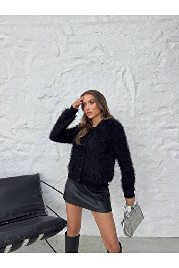 İLKCET MODA Bearded Knitwear Women's Cardigan