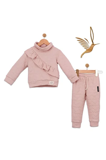 lorio kids 2-5 Years Girl's Heart Quilted Double Set