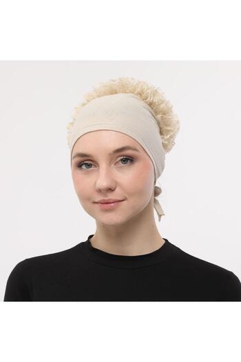 Sensu Front Stitched Back Tied Knob Lace Frilly Hijab Inner Cap