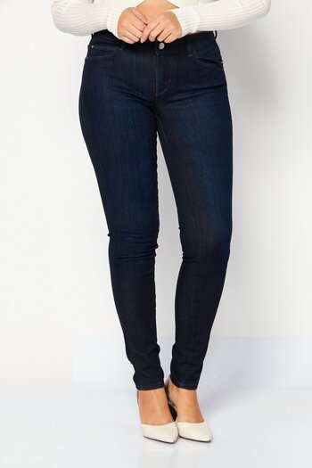 Guess Women Skinny Fit Plain Denim Jeans, Blue