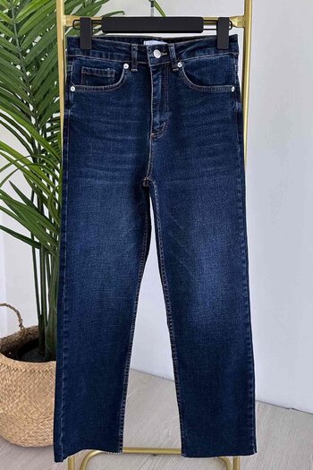Ka Hijab Navy Blue Cut-Cut Leg Boyfit Jeans