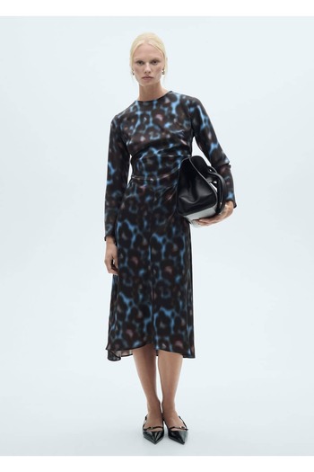 MANGO Woman Rochie din satin cu modele