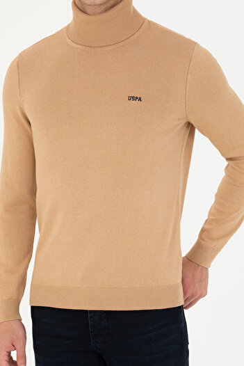 U.S. Polo Assn. Ανδρικό πουλόβερ με μαύρο ζιβάγκο Basic πλεκτό