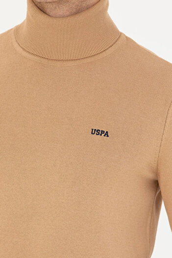 U.S. Polo Assn. Ανδρικό πουλόβερ με μαύρο ζιβάγκο Basic πλεκτό