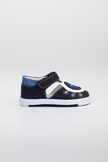 Dilimler Ayakkabı Şirinbebe Side Open Velcro Blue Men's İlkadım Baby Orthopedic Shoes
