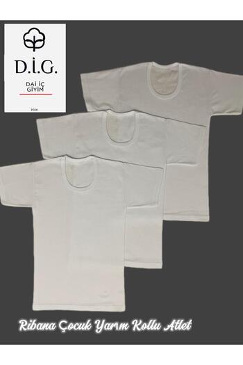 Şenay Dai - 6-Piece White Boy Undershirt, 100% Cotton, Sleeves, Economical Quality