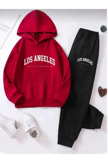 DOCE ELEGANTE Los Angeles Printed Red Set