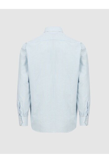 Ltb Striped Textured White Shirt