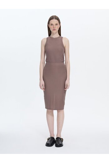 Ltb Purple Skirt with Ribbed Slits