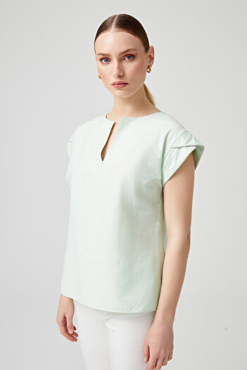 Naramaxx Poplin Blouse with Sleeve Detail