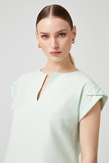 Naramaxx Poplin Blouse with Sleeve Detail