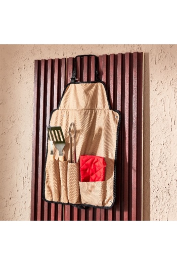 Home Box BarbeQ 5-Piece Grill Wooden Handle Tool Set