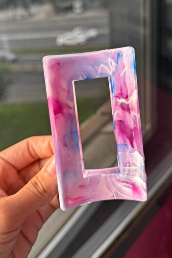 TAKIŞTIR Purple Color Marble Patterned Bone Peg Buckle