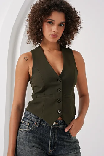 Bigdart 6796 Model Khaki Short Woven Vest