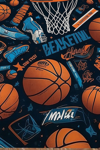 Else Dekor Basketbol Topları Desenli Erkek Çocuk Tek Kişilik Dekoratif Yatak Örtüsü Yastık Kılıflı