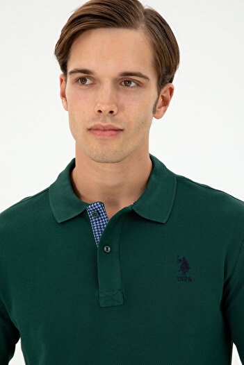 U.S. Polo Assn. Ανδρικό φούτερ σε σκούρο πράσινο Basic 50289062 -VR079