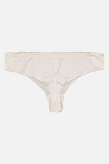 Etam Women Textured Pull On Tanga Panty, White