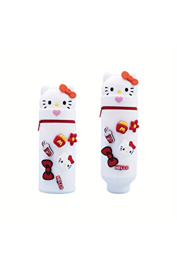 bundle island Hello Kitty Patterned Children's Silicone Pencil Case - Round Design