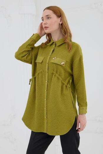 Moodbasic BÜZGÜ DETAYLI KAPİTONE GÖMLEK