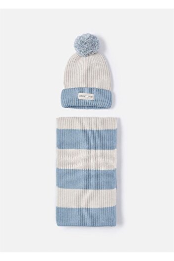 MAYORAL Blue Striped Girl's Hat and Scarf Set - 10827