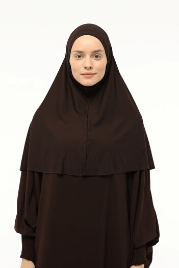 Altobeh Έτοιμο τουρμπάνι πέπλο πρακτικό κασκόλ Hijab με χιτζάμπ Nikapli - Σουφλέ πανί προσευχής (XL) - Σκούρο καφέ