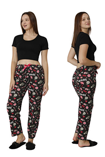 DONEX Economical Cotton Patterned Rotation Print Comfortable Single Bottom Pajama Bottoms