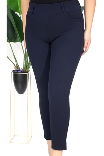 AKŞEN GİYİM Large Size Combulating One Size Show Thin Rubber Waist Punto Fabric Straight Pant