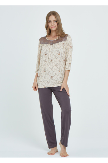 CAROLINE Truvakar Sleeve Lace Pajamas Set