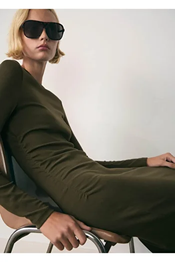 MANGO Woman Rochie midi din bumbac