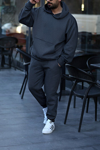 ruNadeS Ανδρικό Σετ Φούτερ Oversize Kangaroo Pocket Leg - Home Wear