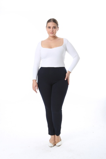 özle fashion Women's Large Size Skinny Leg Full Lycra Jeans Washed High Waist Trousers