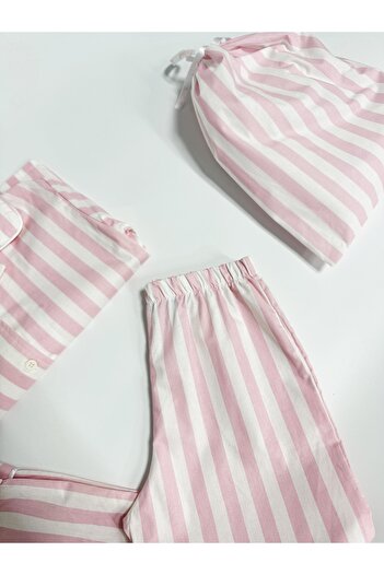 Daisy Dolly Kız Çocuk Pamuklu Çizgili Pijama Takımı