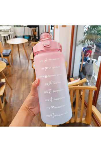 Choice 2L pink water bottle Water Bottle 2 Liter Stay Hydrated Motivated Leakproof Plastic Sport Bottle Rem