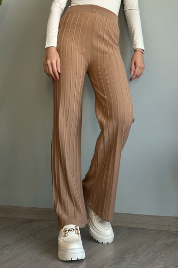 InStyle Thick Corded Camel Knitwear Trousers