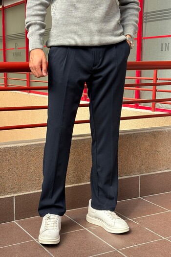 inpool A Quality Fabric Oversize Trousers with Pleat Detail - Old Money Culture 24Inp292
