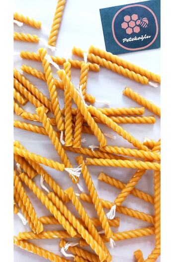Petekoğlu (12 Adet ) Balmumu Mum Doğal Petek Pasta Parti Mumu Doğym Günü Nişan Kına Gecesi Beeswax Candle