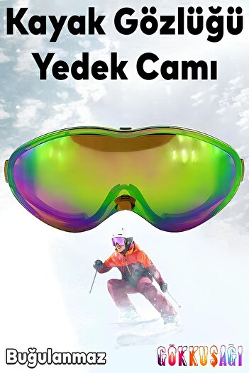 Badem10 Bellasimo Rimless Ski Goggles Lens Changeable Glass Antifog Sun Snow Goggles Glass Rainbow