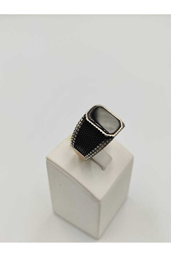ALTUNTAŞ ONIKS TAŞLI  ERKEK YÜZÜĞÜ 26 MM 925 AYAR GÜMÜŞ YÜZÜK